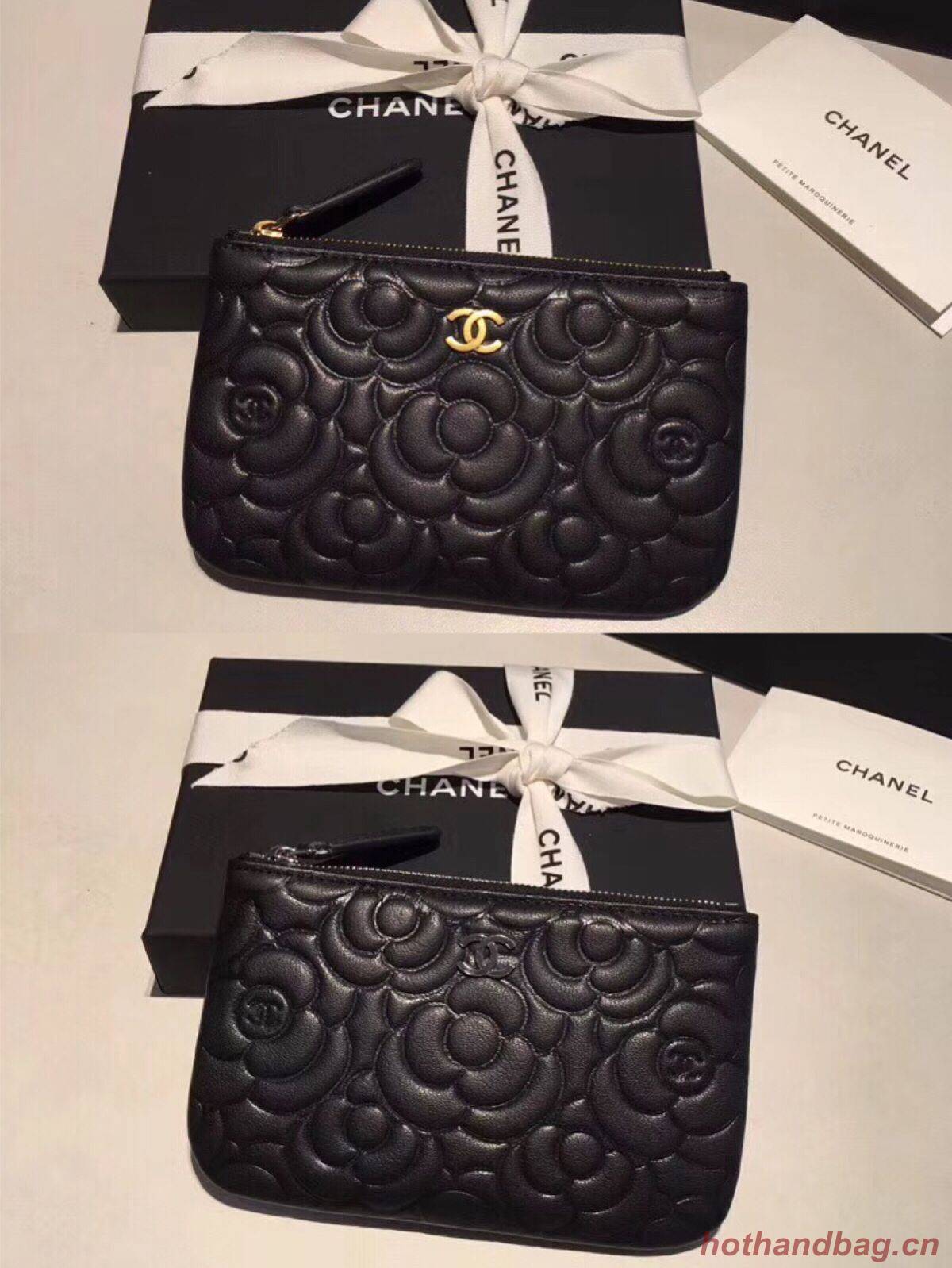 Chanel Sheepskin Leather 2256 Wallet Black