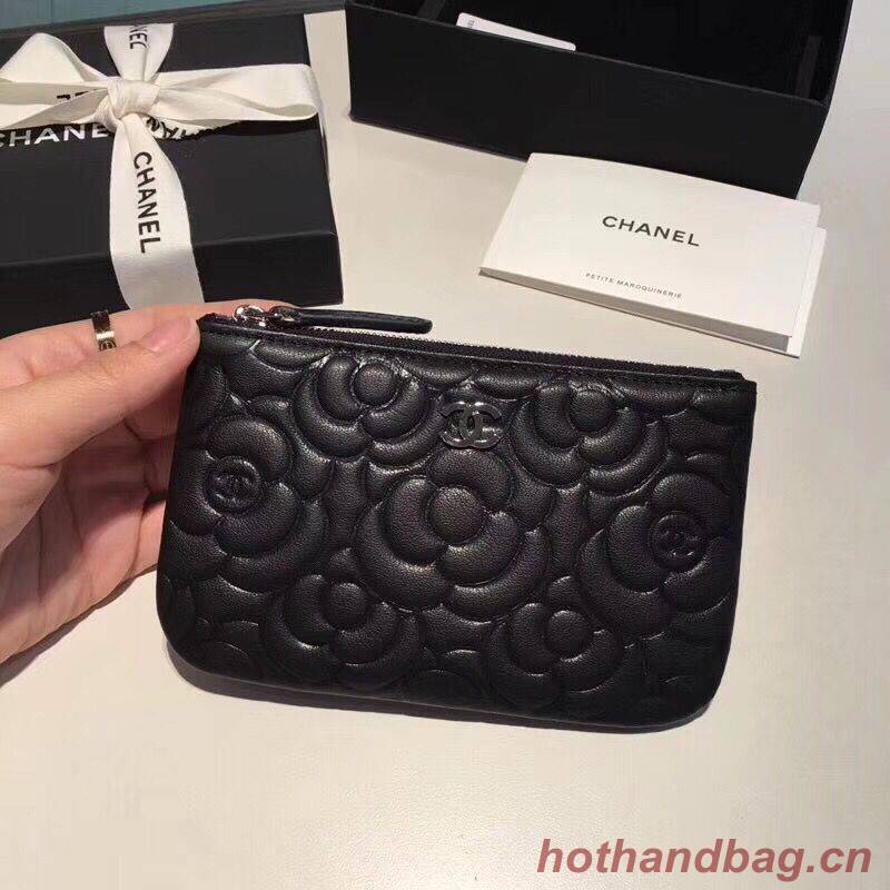 Chanel Sheepskin Leather 2256 Wallet Black