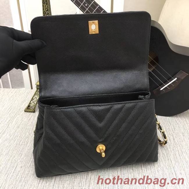 Chanel Flap Bag with Top Handle 36620 black