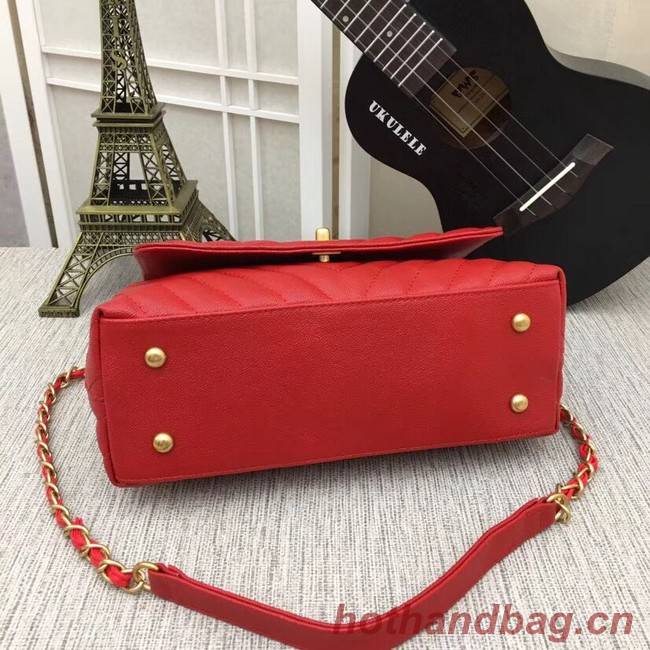 Chanel Flap Bag with Top Handle 36620 red