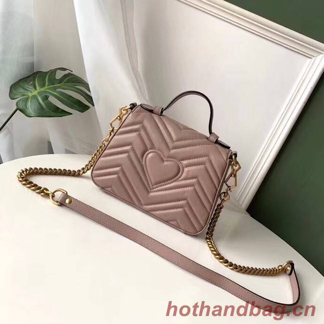 Gucci GG Marmont mini top handle bag 547260 Dusty pink