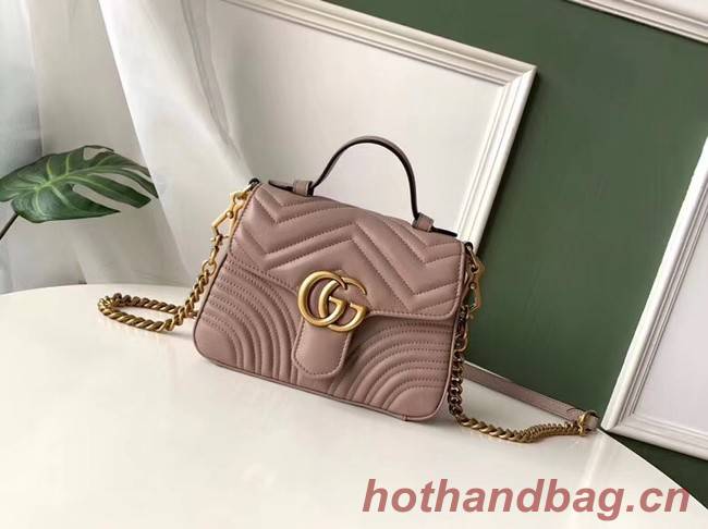 Gucci GG Marmont mini top handle bag 547260 Dusty pink