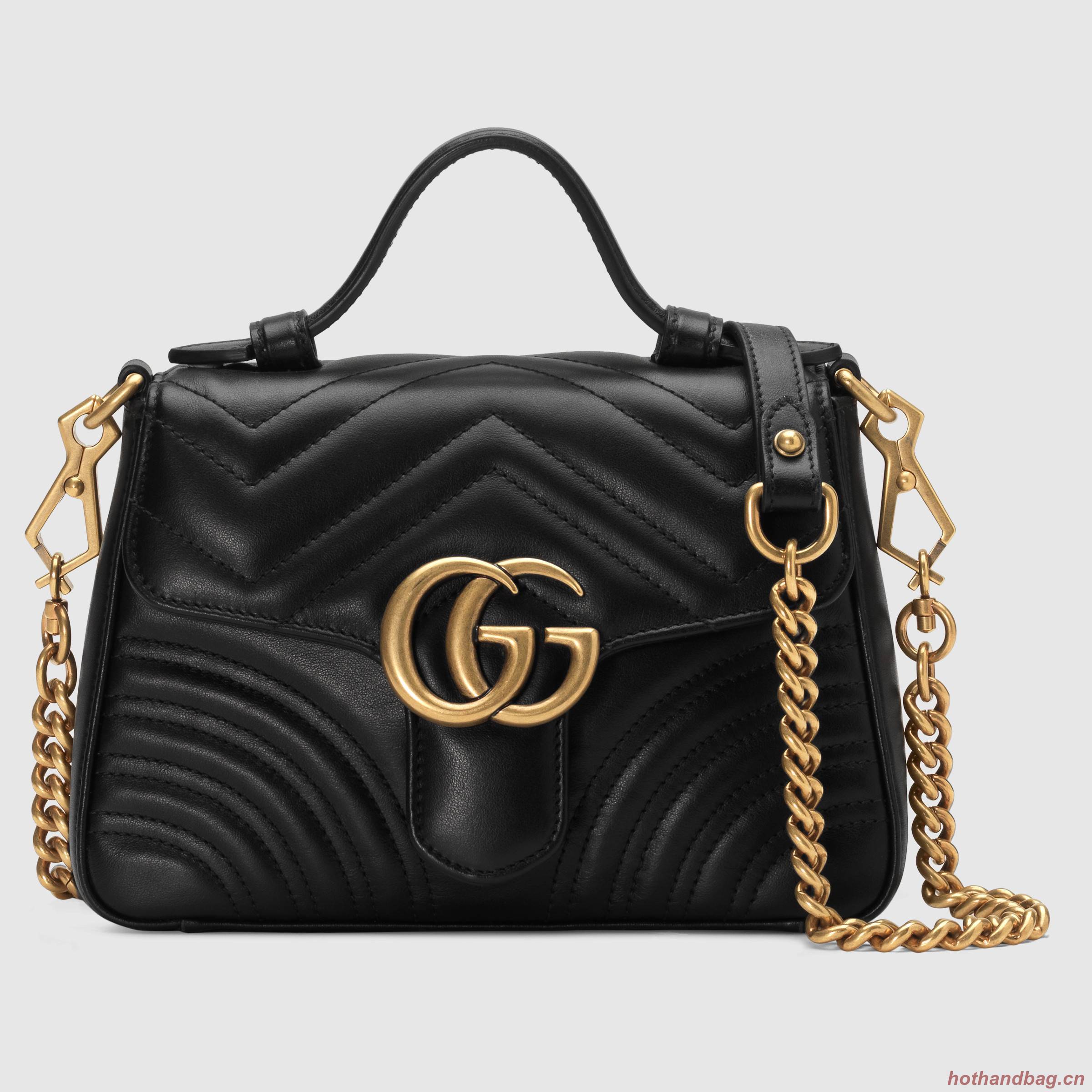 Gucci GG Marmont mini top handle bag 547260 black