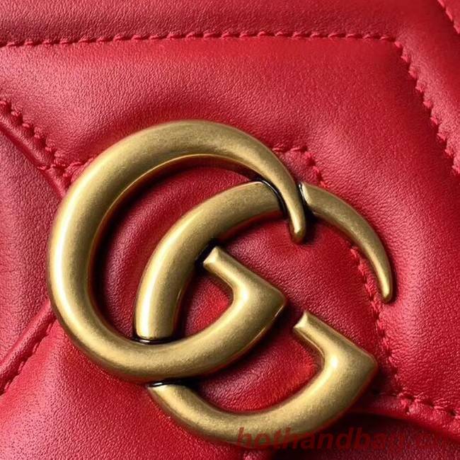 Gucci GG Marmont Original leather mini top handle bag 547260 red