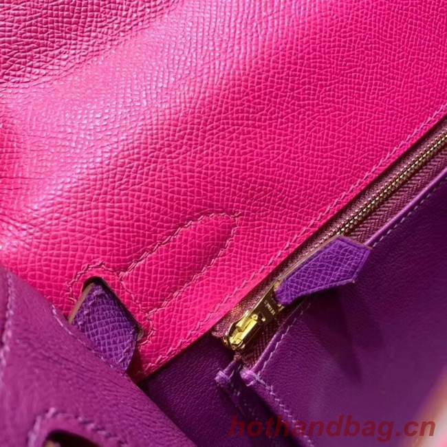 Hermes Kelly 28cm Shoulder Bags Epsom Leather KL28 Plum red&purple