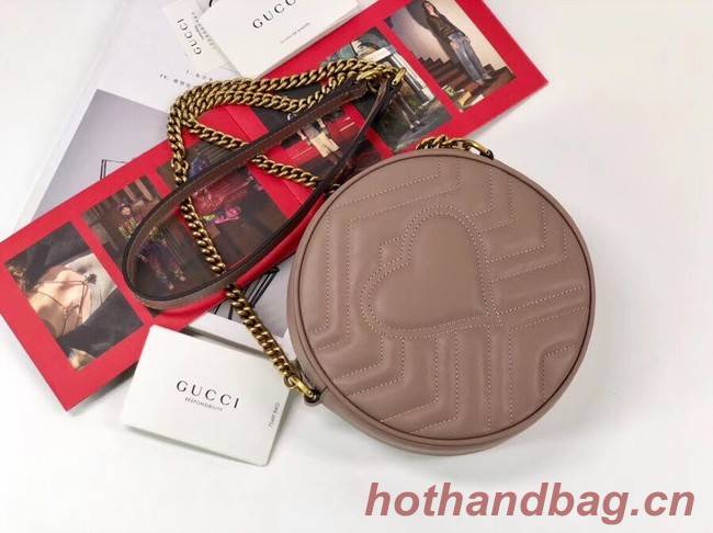 Gucci GG Marmont mini round shoulder bag 550154 Pink