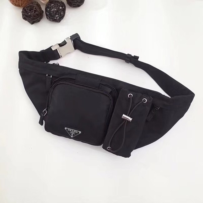 Prada Nylon and leather belt bag VA0056 black