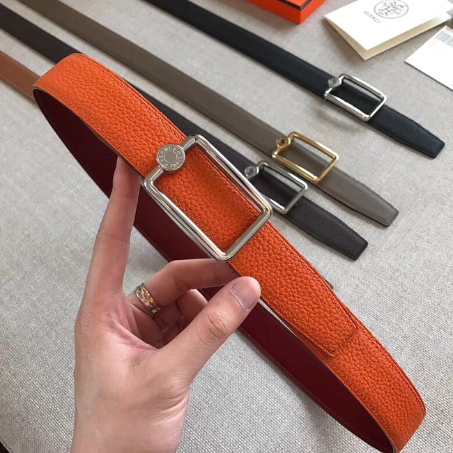 Hermes Quizz belt buckle & Reversible leather strap 32 mm H0739 Orange