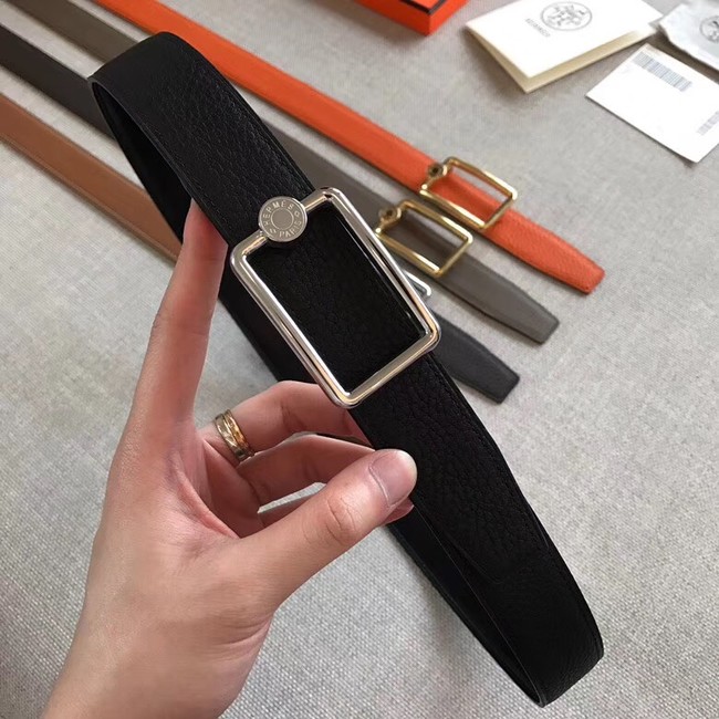 Hermes Quizz belt buckle & Reversible leather strap 32 mm H0739 black