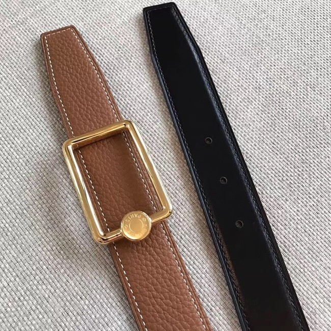 Hermes Quizz belt buckle & Reversible leather strap 32 mm H0739 brown
