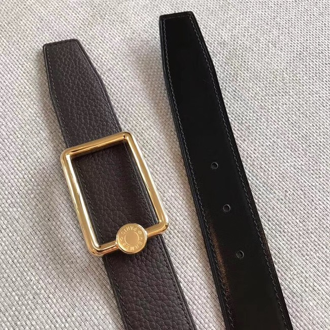 Hermes Quizz belt buckle & Reversible leather strap 32 mm H0739 dark brown