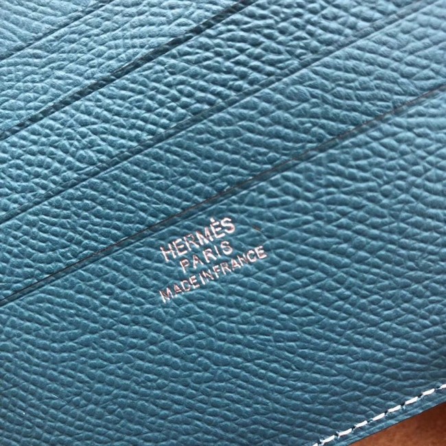 Hermes espom leather Wallet H2296 Light blue