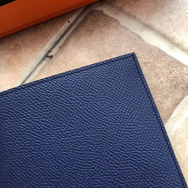 Hermes espom leather Wallet H2296 blue
