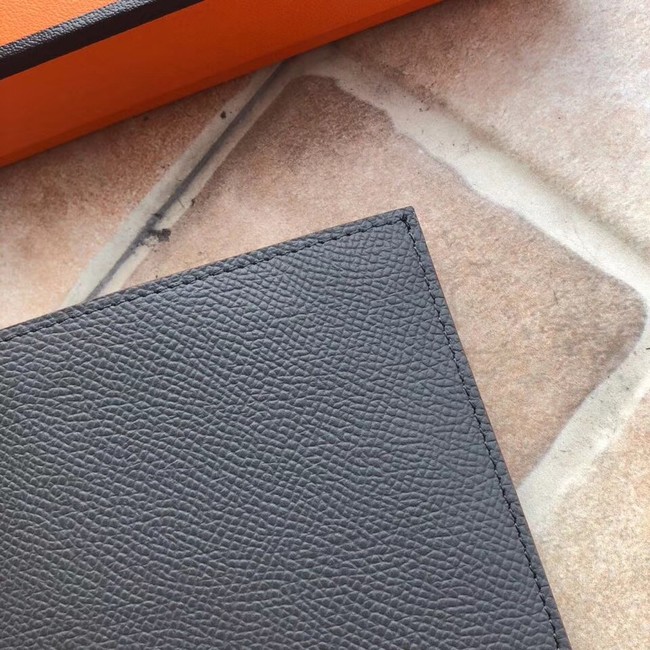 Hermes espom leather Wallet H2296 dark grey