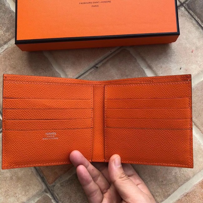 Hermes espom leather Wallet H2296 orange