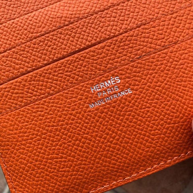 Hermes espom leather Wallet H2296 orange