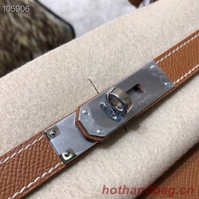 Hermes original Kelly Epsom Leather KL32 brown