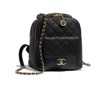 Chanel Grained Calfskin & Gold-Tone Metal backpack AS0004 black