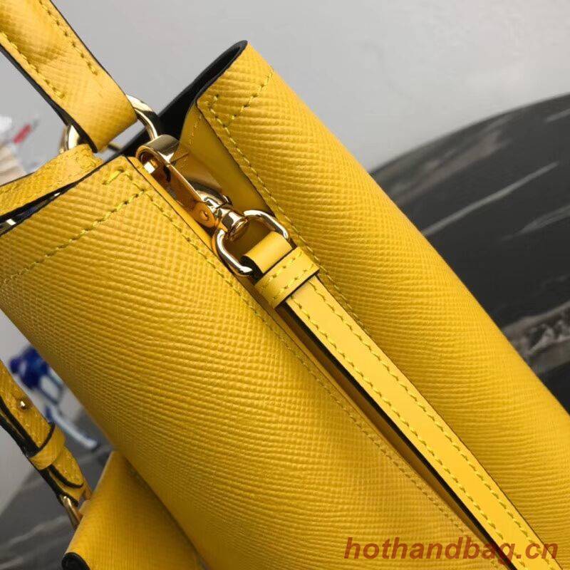 Prada Double Saffiano leather bag 1BA212 lemon
