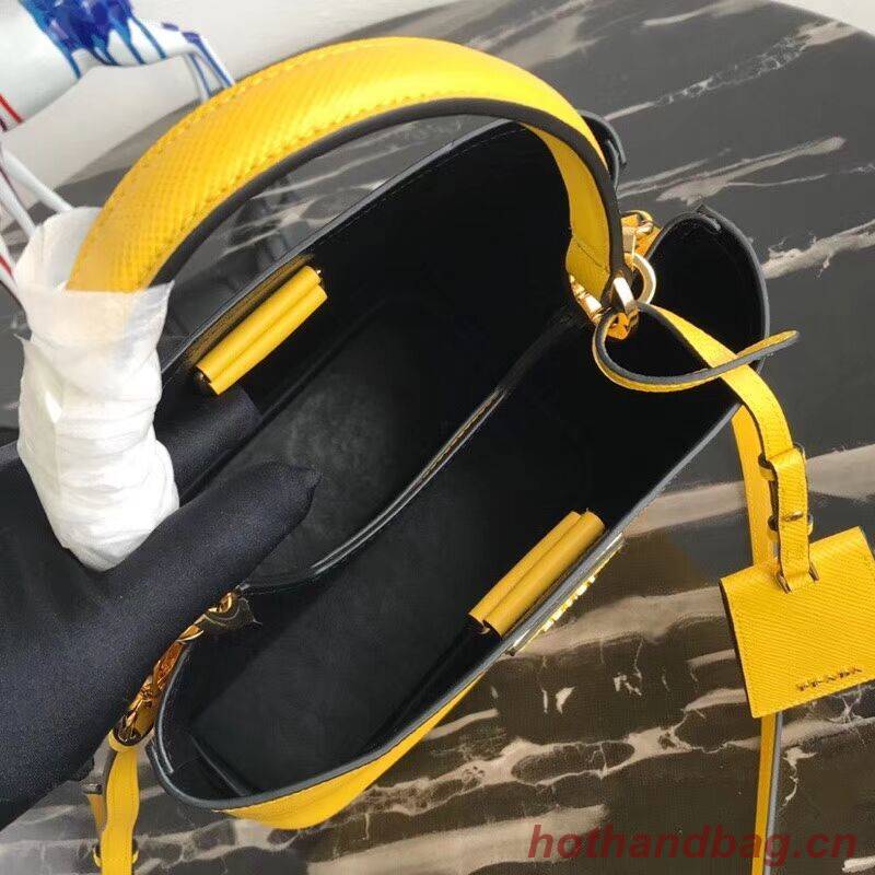 Prada Double Saffiano leather bag 1BA212 lemon