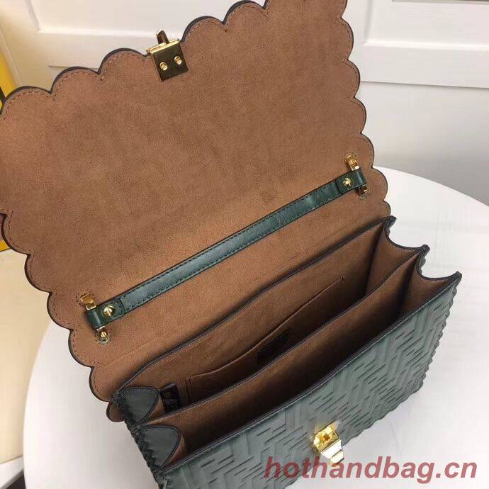 Fendi KAN I F leather bag 8BF053 green