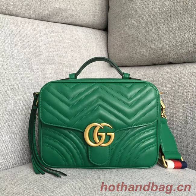 Gucci GG Marmont small shoulder bag 498100 green