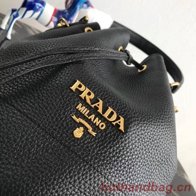 Prada Leather bucket bag 1BE018 black