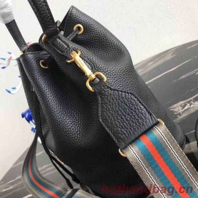 Prada Leather bucket bag 1BE018 black