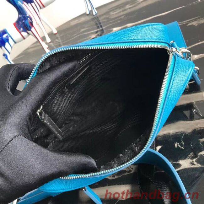 Prada Saffiano leather shoulder bag 2VH063 blue