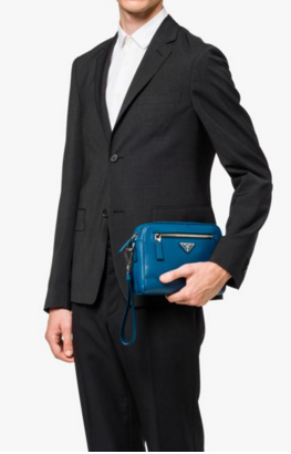 Prada Saffiano leather shoulder bag 2VH063 blue