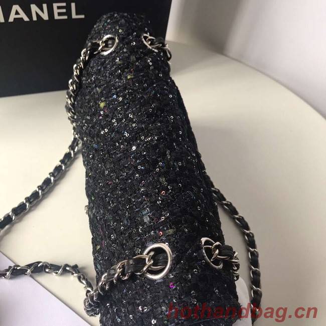 Chanel classic handbag Tweed Braid & Silver-Tone Metal A01112-2