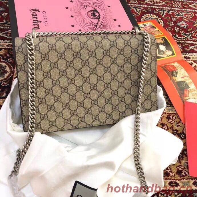 Gucci Medium Dionysus GG Canvas Shoulder Bag 400249 Taupe