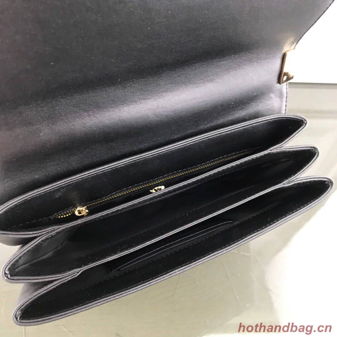 Versace Calfskin Leather Shoulder Bag VS170 Black
