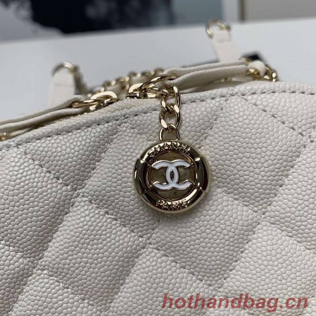 Chanel Grained Calfskin & Gold-Tone Metal backpack AS0003 creamy-white