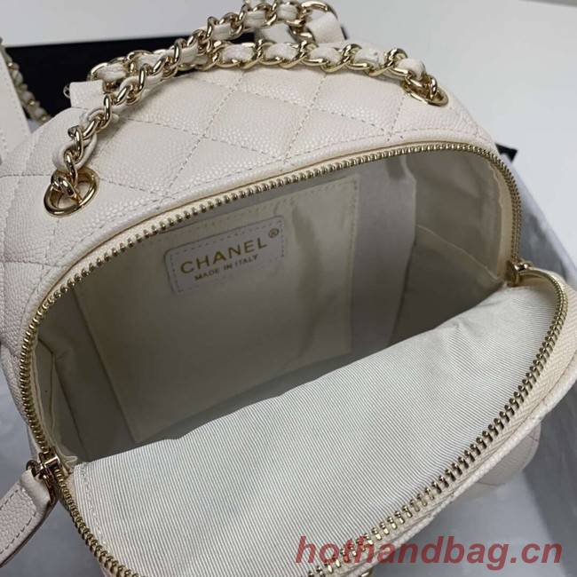 Chanel Grained Calfskin & Gold-Tone Metal backpack AS0003 creamy-white