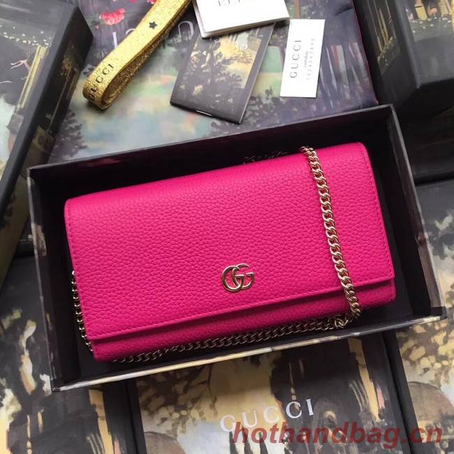 Gucci GG Marmont leather chain wallet 546585 rose