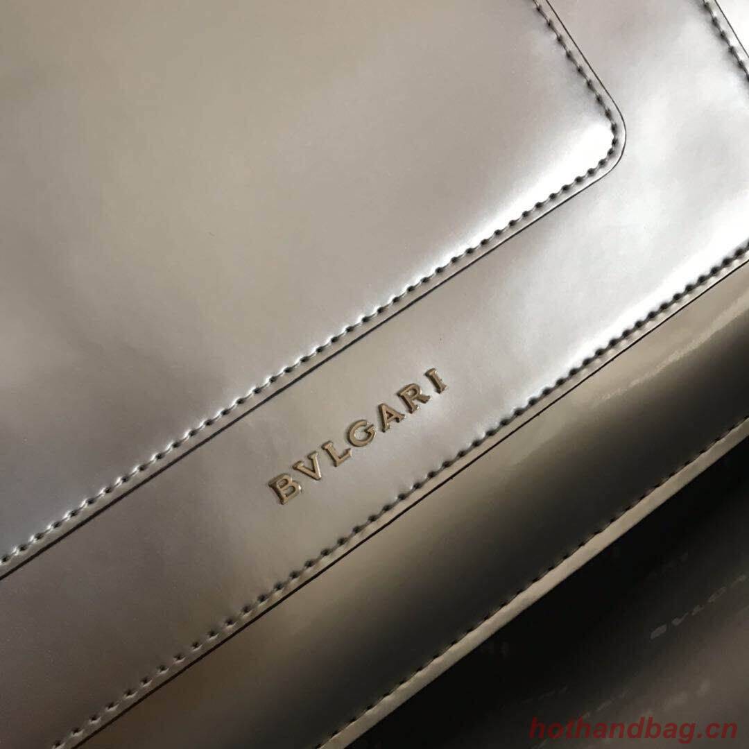 Bulgari metallic-leather shoulder bag 15004 silver