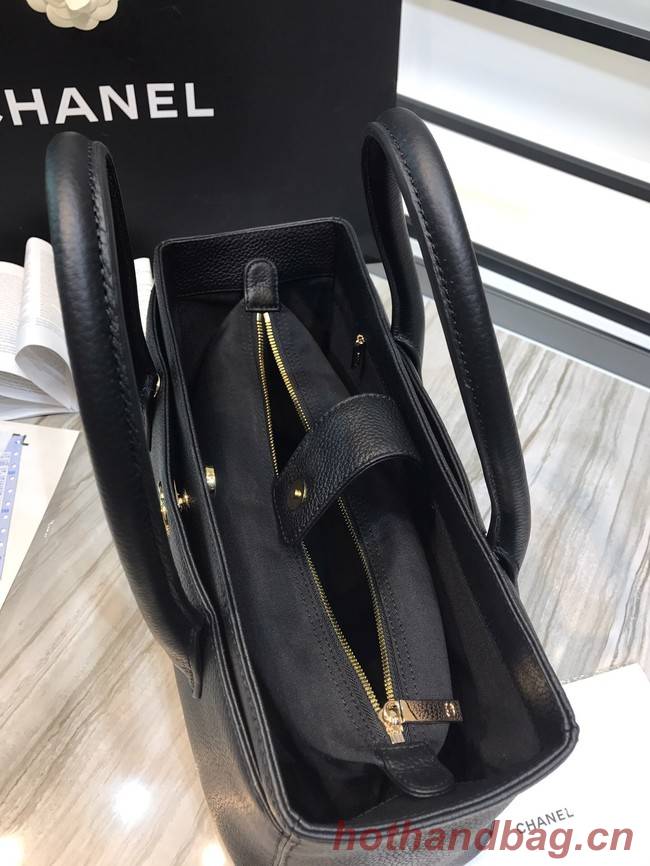 Chanel Calfskin & Gold-Tone Metal A91868 Black