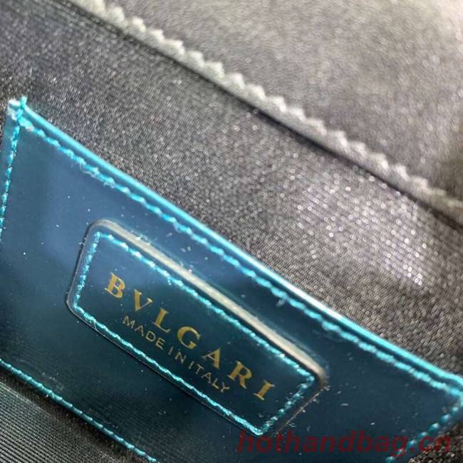 BVLGARI Serpenti Forever metallic-leather shoulder bag 34559 blue