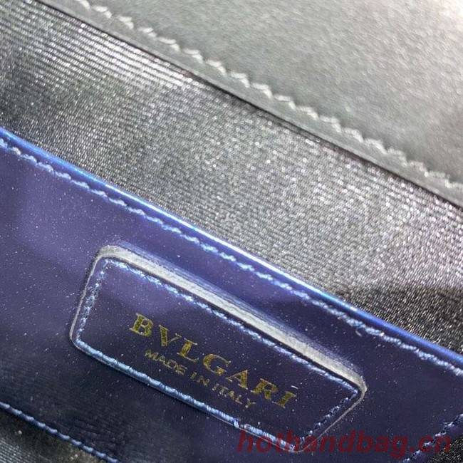 BVLGARI Serpenti Forever metallic-leather shoulder bag 34559 dark blue