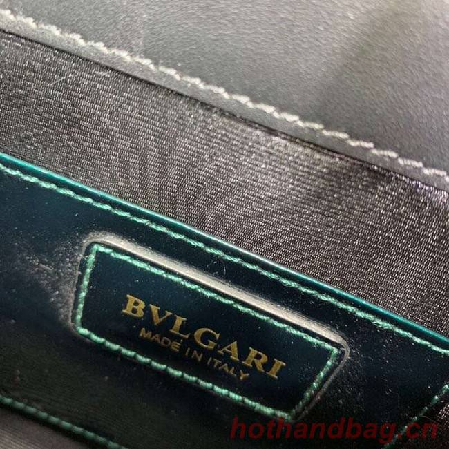 BVLGARI Serpenti Forever metallic-leather shoulder bag 34559 dark green