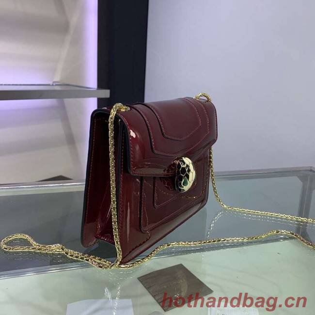 BVLGARI Serpenti Forever metallic-leather shoulder bag 34559 fuchsia