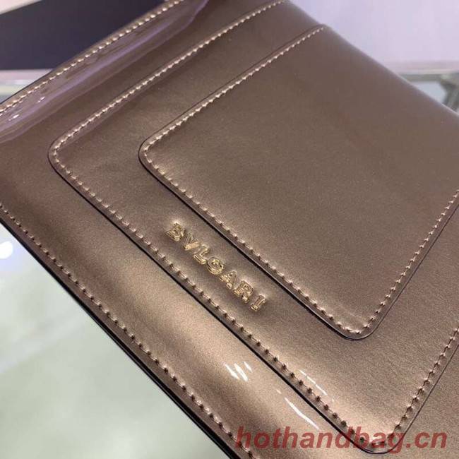 BVLGARI Serpenti Forever metallic-leather shoulder bag 34559 gold&rose