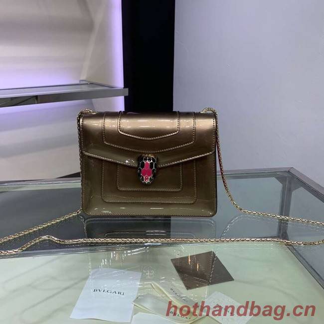 BVLGARI Serpenti Forever metallic-leather shoulder bag 34559 gold&rose