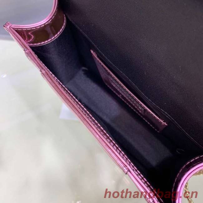 BVLGARI Serpenti Forever metallic-leather shoulder bag 34559 purple