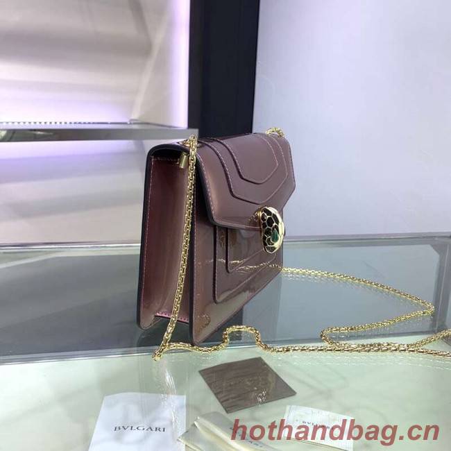 BVLGARI Serpenti Forever metallic-leather shoulder bag 34559 rose gold