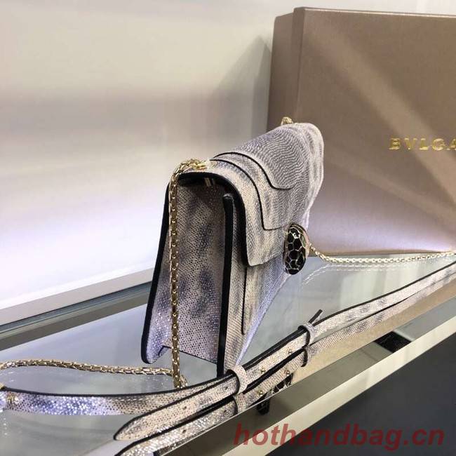 Bulgari metallic-leather shoulder bag 39174 grey