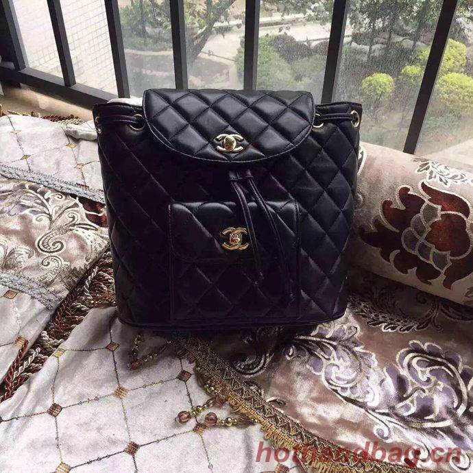 Chanel Backpack Sheepskin Original Leather A9036 Black