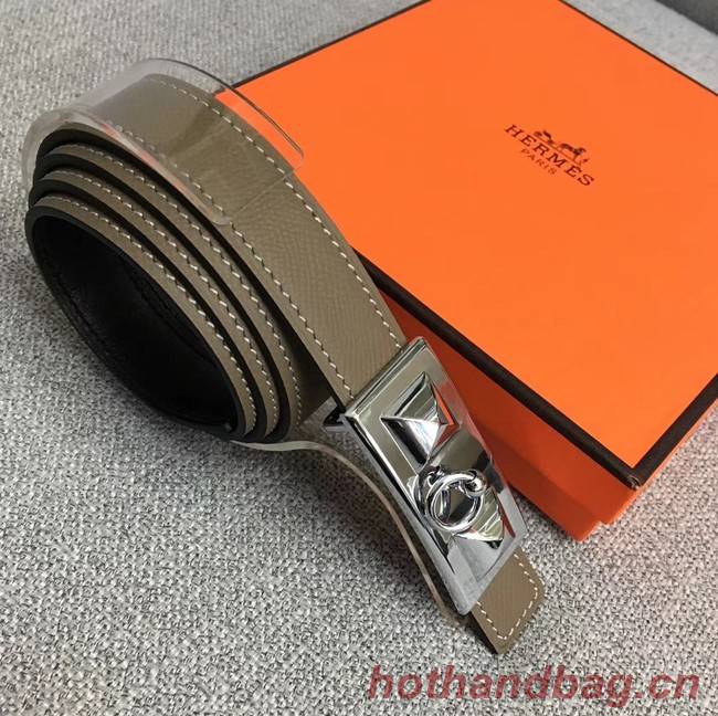 Hermes Collier de Chien belt buckle & Reversible leather strap 24 mm H0521 grey