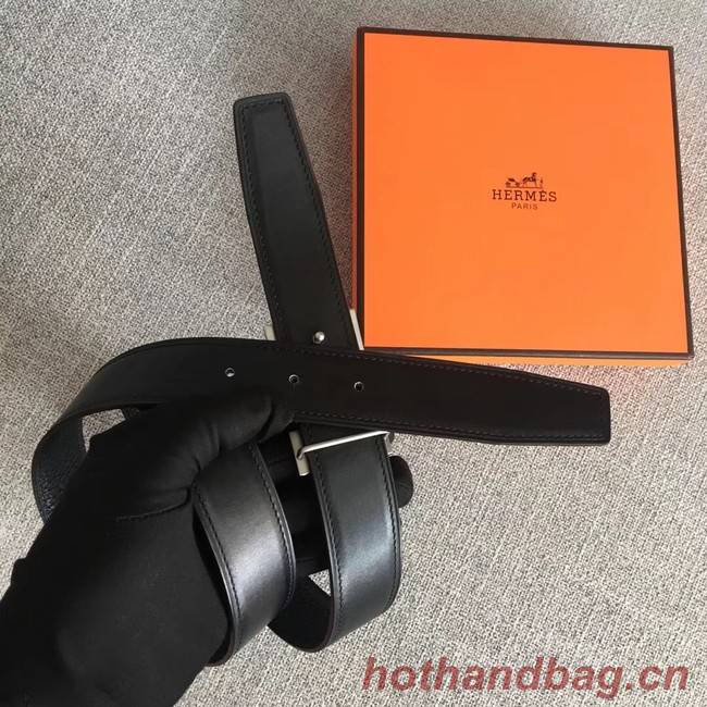 Hermes original togo 2 belt buckle & Reversible leather strap 32 mm H06454 black